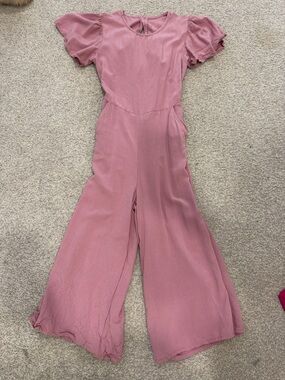 Nordstrom Girls Dusty Rose Flutter-Sleeve Jumpsuit
